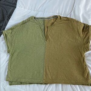 Two-Tone Oversized Crop Top